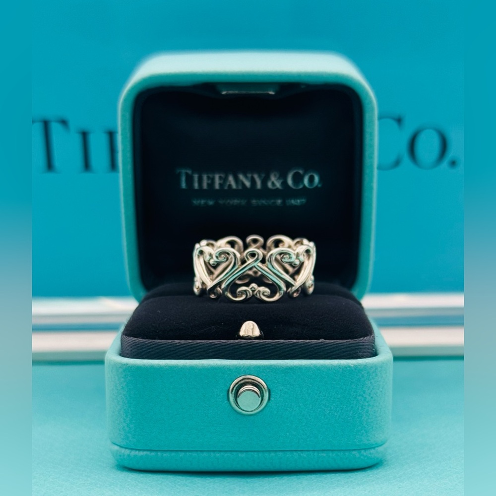 Tiffany and co Paloma Picasso Venezia Goldini Heart Ring Size 7.5 - Picture 8 of 12